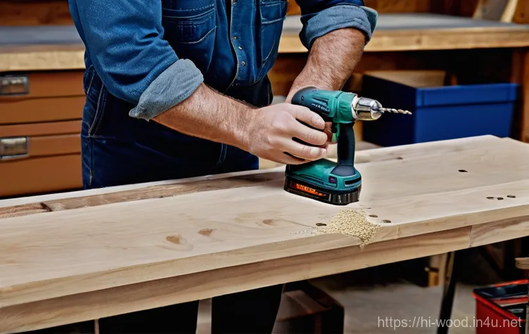 나사 및 못 선택법 - **Prompt:** A person in their late 20s or early 30s, dressed in a casual but practical outfit (jeans...